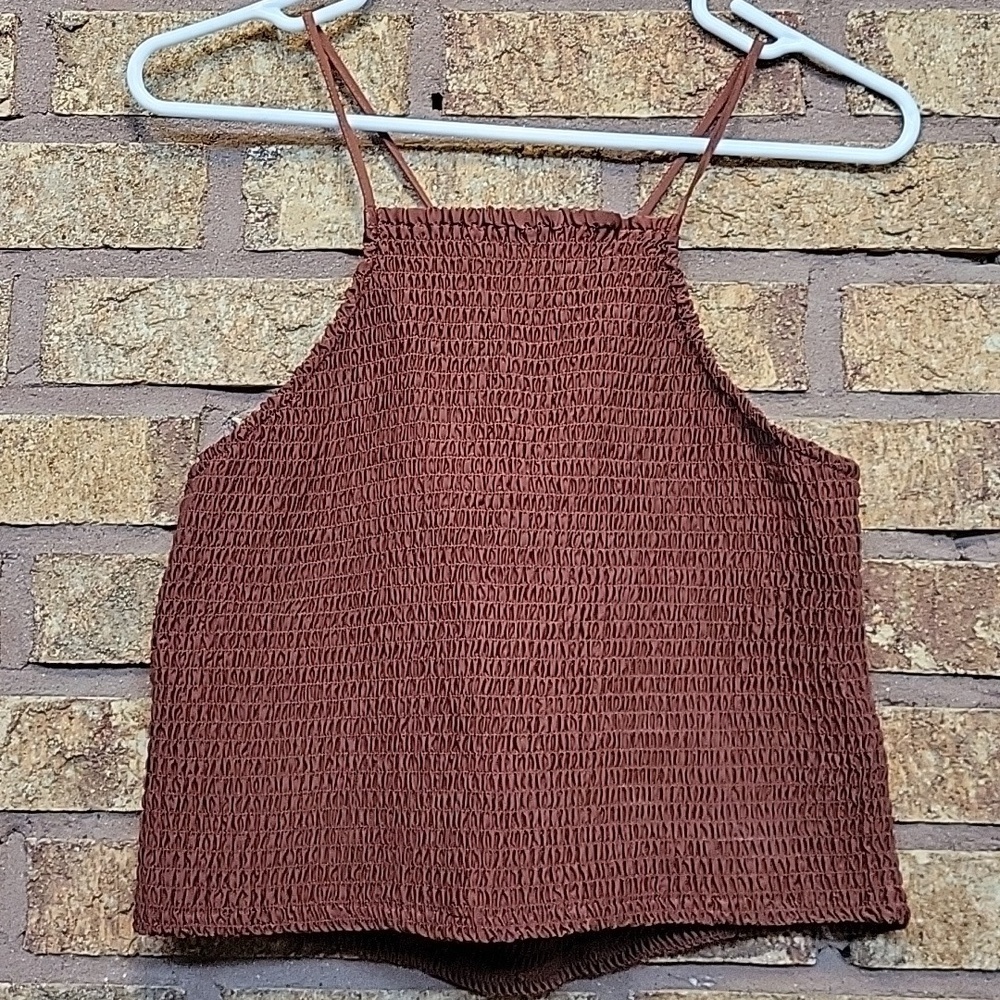 A New Day Chocolate Smocked Top Size XL